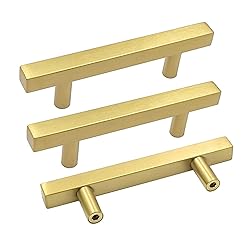 goldenwarm 5Pack Brushed Brass Drawer Pulls Gold