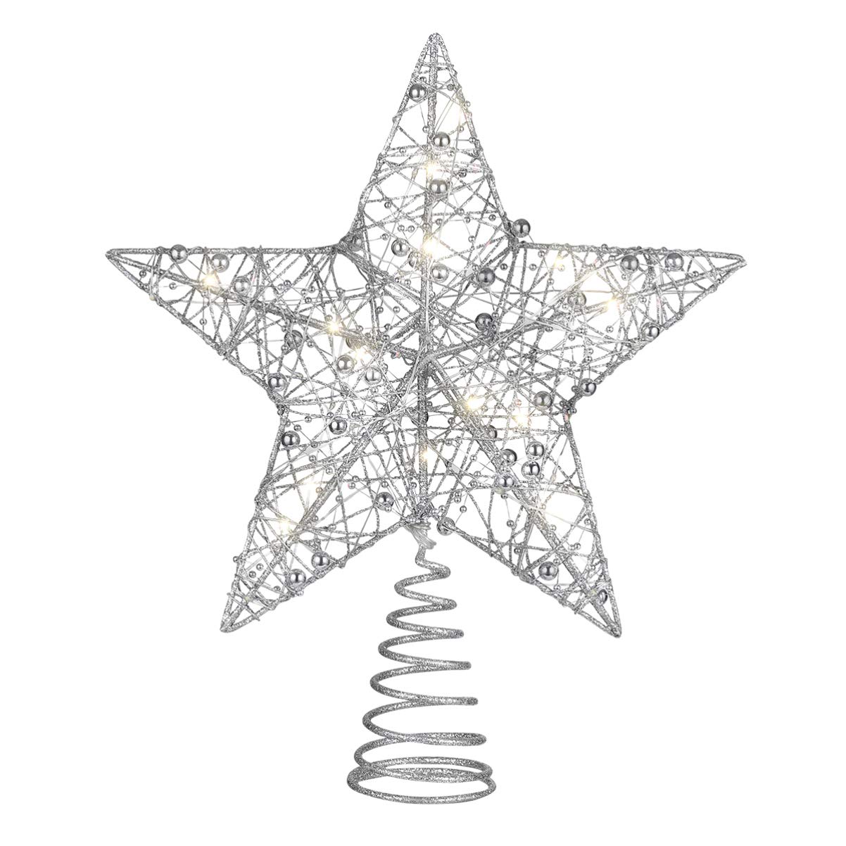 TOYANDONA Christmas Tree Topper LED Tree Topper Star Lamp Glitter Powder Treetop Light Battery Operated LED Light for Christmas Party Decoration