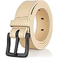 ITAY Metal Free Hypoallergenic Leather TSA Belt Strap, Sturdy Men's Adjustable Nickel Free Belt