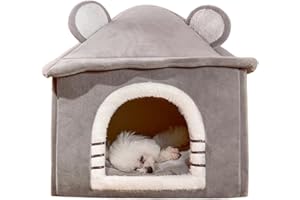 HOEAEA Dog House Indoor, Plush Dog House Kennel Bed Cozy Pet Bed House with Cushion, Winter Warm Cat Nest Cave for Dogs Cats (L)