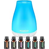 InnoGear Essential Oil Diffuser with Oils, 100ml Aromatherapy Diffuser with 6 Essential Oils Set, Aroma Cool Mist Humidifier Gift Set, White