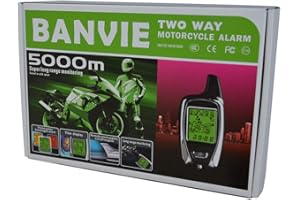 BANVIE 2 Way Motorcycle Security Alarm System with Remote Engine Start