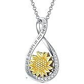 MONGAS Sunflower Urn Necklace for Ashes 925 Sterling Silver You Are My Sunshine Keepsake Necklace for Ashes Infinity Sunflower Cremation Jewelry Gifts for Loved Ones Women