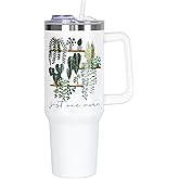 Plant Lover Gifts 40oz Tumbler with Handle Straw Lid,Plant Lady Vacuum Insulated Leak Proof Tumbler Gardening Gifts for Gardener Women,Just One More Plant Accessories Stainless Steel Coffee Cup