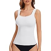 Ysabeloom Square Neck Shapewear Tank Tops for Women Tummy Control Compression Tanks Seamless Body Shaper Camisole Tops