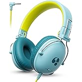 awatrue Kids Headphones, 74/85dB Safe Volume Limit, Stereo Sound, Wired On-Ear Headphones for Kids Boys Girls, 3.5mm Jack for Tablet, iPad, Kindle, YOTO Player, Airplane Travel, Green