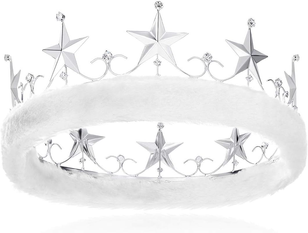DcZeRong Birthday Crowns Adults Men Birthday King Crown Full Round Crowns Prom Costume King Crown