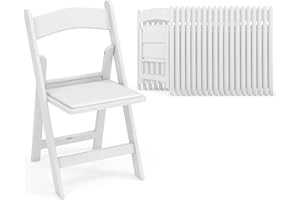 Giantex 20-Pack Folding Chairs with Padded Seat, All-Weather Resin Frame, 1100 Lbs Static Capacity, Lightweight Commercial Se