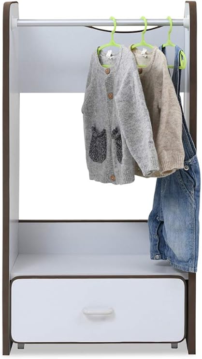 Amazon Co Jp Jkプラン ソフトエッジで安全なキッズ 子供用 ハンガーラック 幅48 奥行29 高さ90 キャスター付き 引き出し 収納 Tsfes0004whbr ホーム キッチン
