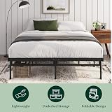 Zinus Justin Double Bed Frame 4ft6 135 x 190 cm Steel Slat Support Black view 4