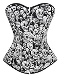 Kranchungel Women's Gothic Skull Crossbone Corset Punk Burlesque Bustier Top