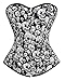 Women's Gothic Skull Crossbone Fashion Boned Corset Punk Burlesque Bustier Top