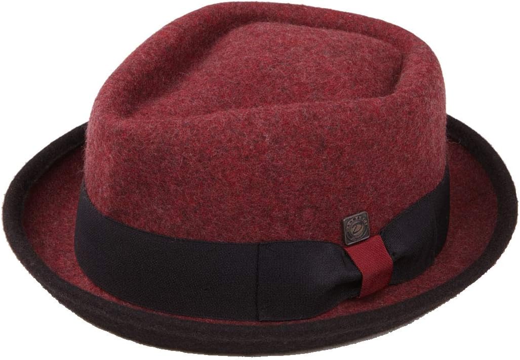 Melange Wool Felt Diamond Crown Porkpie Hat