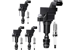 MOTOREVO 4Pcs Ignition Coil Pack UF491 & Spark Plugs Compatible with Chevy Equinox 2010-2017, Malibu 2008-2014, GMC Terrain 2010-2017, Cobalt 2007-2010, Pontiac G6 2006-2010, Buick LaCrosse 2.0L 2.2L 2.4L