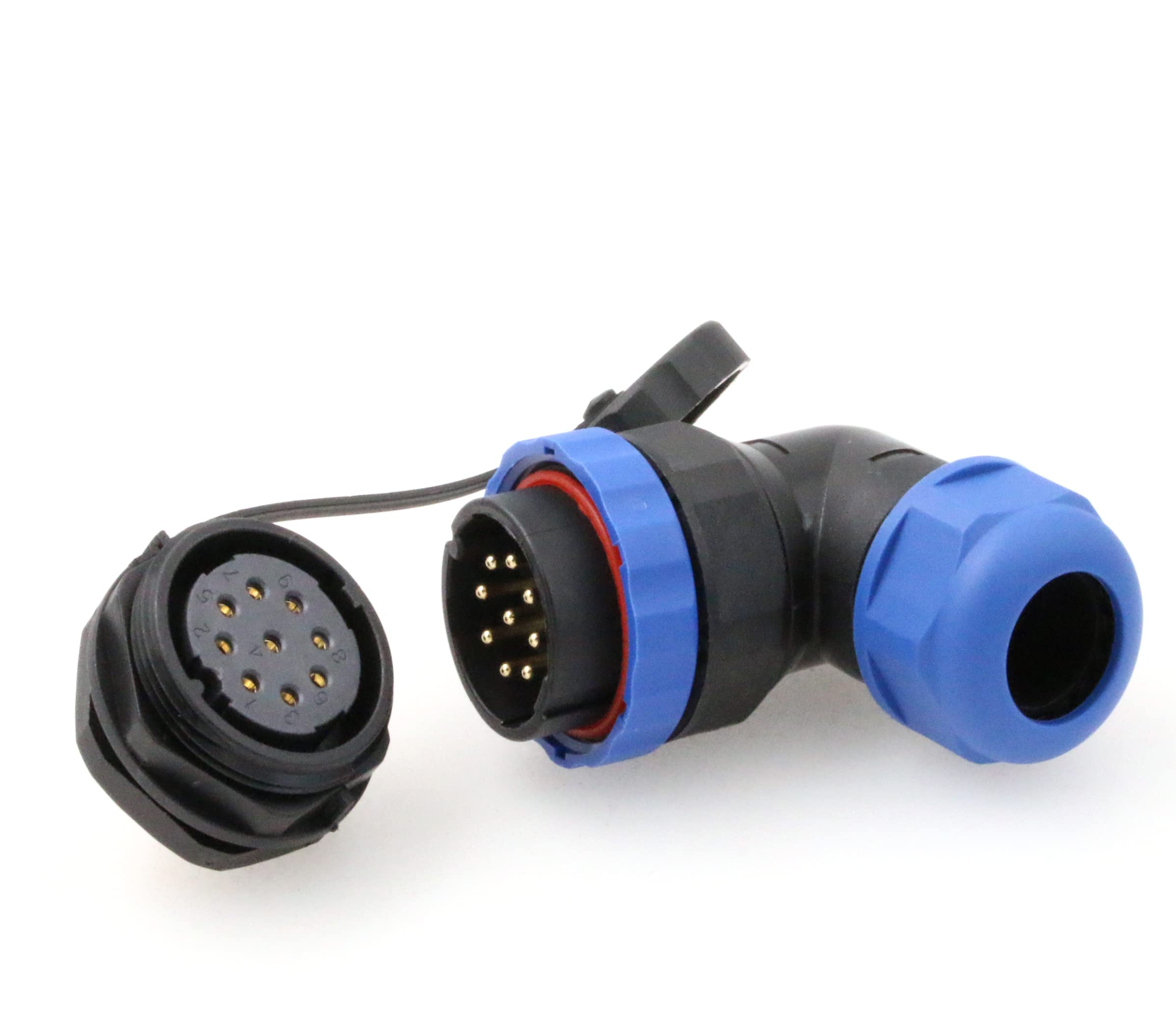 Eonvic SD28 IP68 Waterproof Connector 2 3 7 9 14 19Pin Right Angle Plug and Socket Panel Mount Connectors