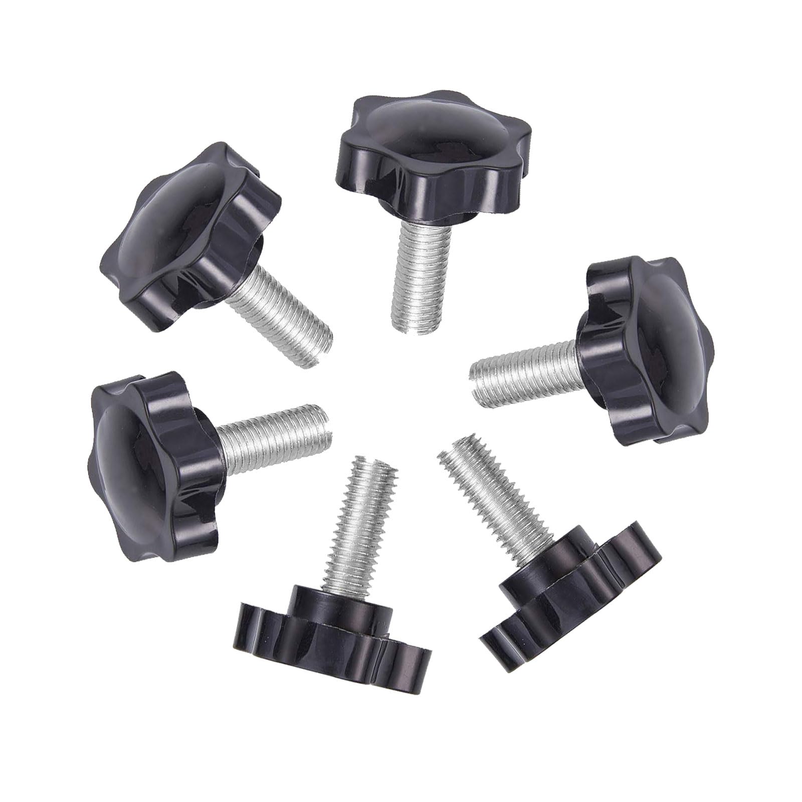 INCREWAY Thumb Screw, 6PCS M10x25mm Star Head Threaded Knurled Thumbscrew Grip Knobs Clamping Screw for Machinery Latch