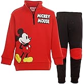 Disney baby-boys Half-zip Sweatshirt & Pants - Red