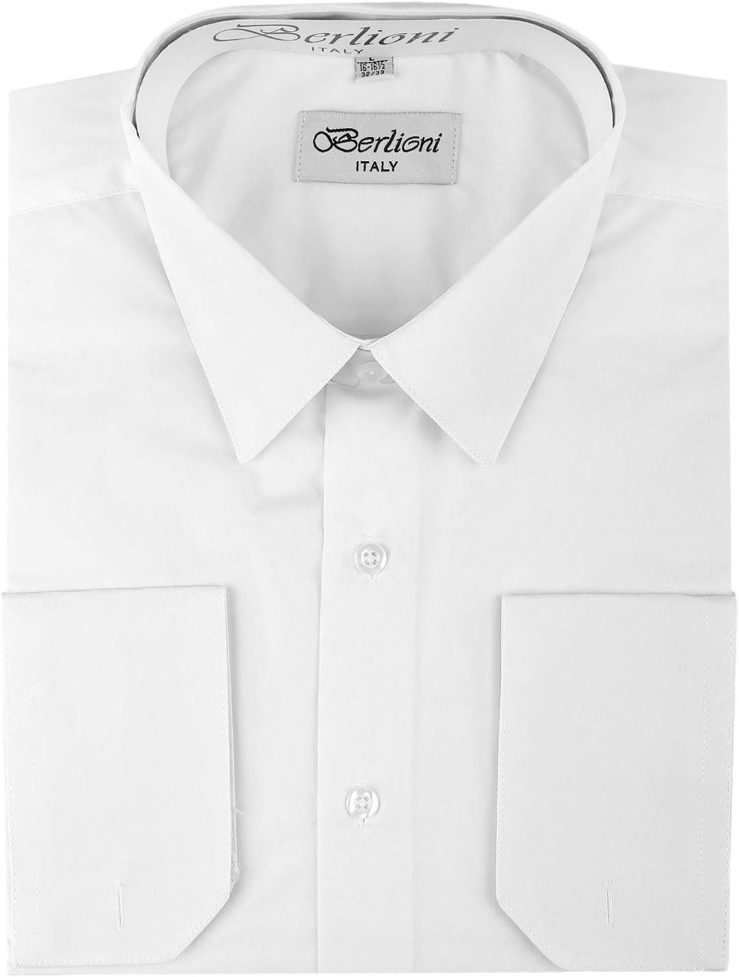 Men's Dress Shirt Convertible French Cuffs, White, 2XLarge (1818.5
