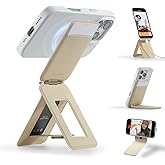 MOFT Phone Tripod Wallet for iPhone, Mulit-Angles, Portable Phone Stand, MOVAS Vegan Leather Magnetic Wallet, Strong Magnets, NFC Card Holder, Travel Essential, Earthen Beige (with Card Slot)