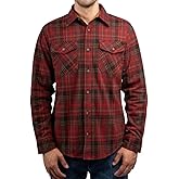 Jachs New York Men's Long Sleeve Button Up Brushed Flannel Shirt (US, Alpha, Small, Red)