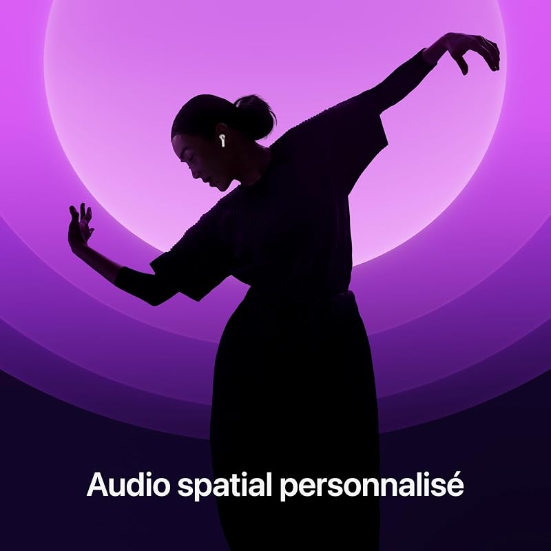 AirPods 4 Écouteurs sans Fil, écouteurs Bluetooth, avec Réduction Active du Bruit, Audio adaptatif, Mode Transparence, Audio Spatial personnalisé, boîtier de Charge USB-C, Recharge sans Fil