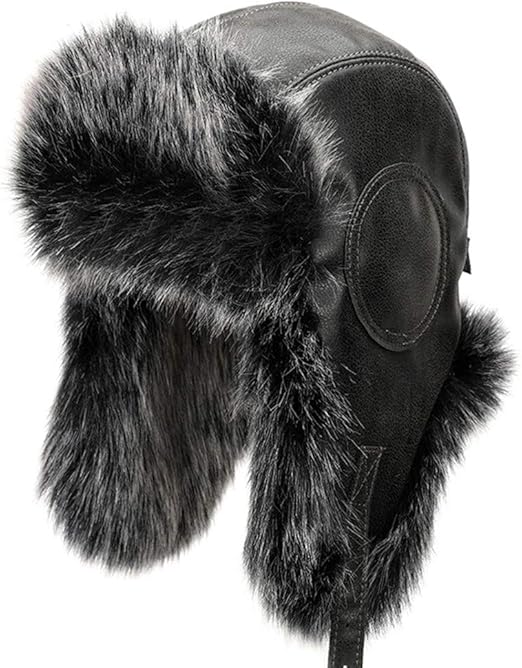 mens leather bomber hat