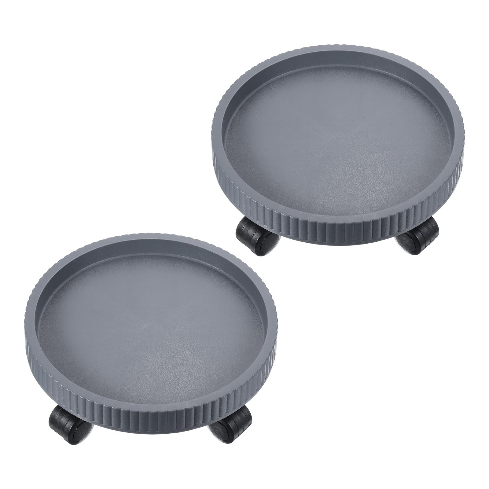 PATIKIL Plant Stand with Wheels, 2 Pack 10 Inch Heavy Plant Roller Base Movable Flower Round Potted Pallet Rolling Planter Caddy for Indoor Outdoor, Gray