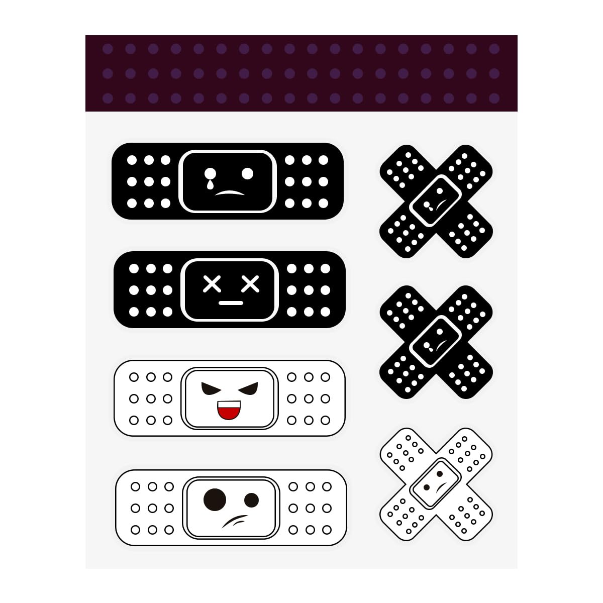 Photo 1 of Yourkar Car Bandage Decal, Funny Cute Auto Cartoon Bandage Stickers with 2 Shapes, Waterproof Decorative Band Sticker Universal for Most Vehicles, Car Accessories for Decor (Black)