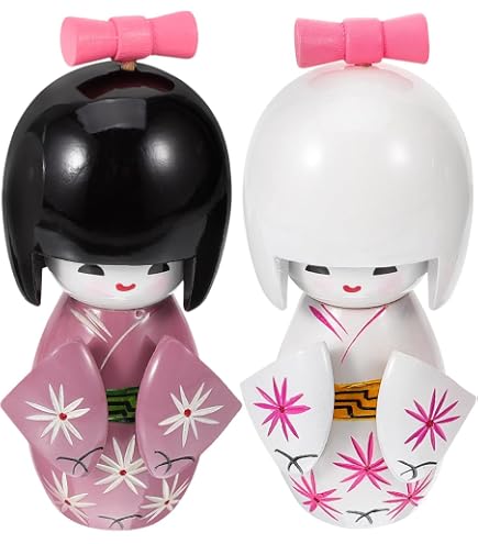 Figurine Solaire Geisha Japonaise Qui Hoche La Tête - Décoration De Voiture, Bureau Ou Maison - 7.7 Cm