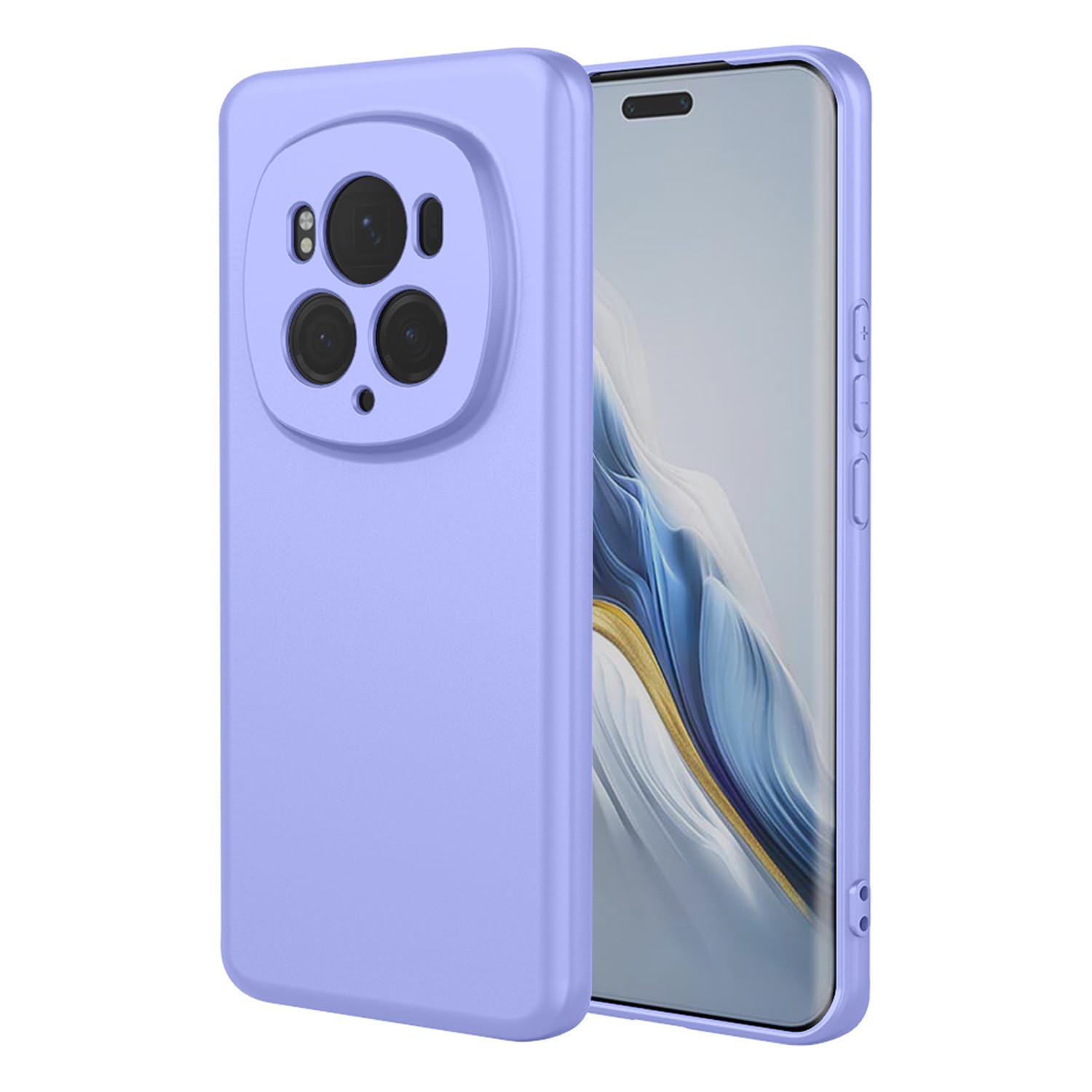 XINYEXIN Liquid Silicone Case for Honor Magic 6 Pro with Microfiber Lining Flexible Ultra Slim Fit Thin Back Cover Shockproof Protective Phone Case - Purple