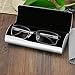 Ezeso Aluminum Eyeglasses Case Matte Hard Shell Frosted Spectacles Box (Silver)