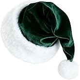 Ankelesz Santa Hat, Christmas Hat for Adults Velvet Comfort Xmas Hats for New Year Festive Holiday Party