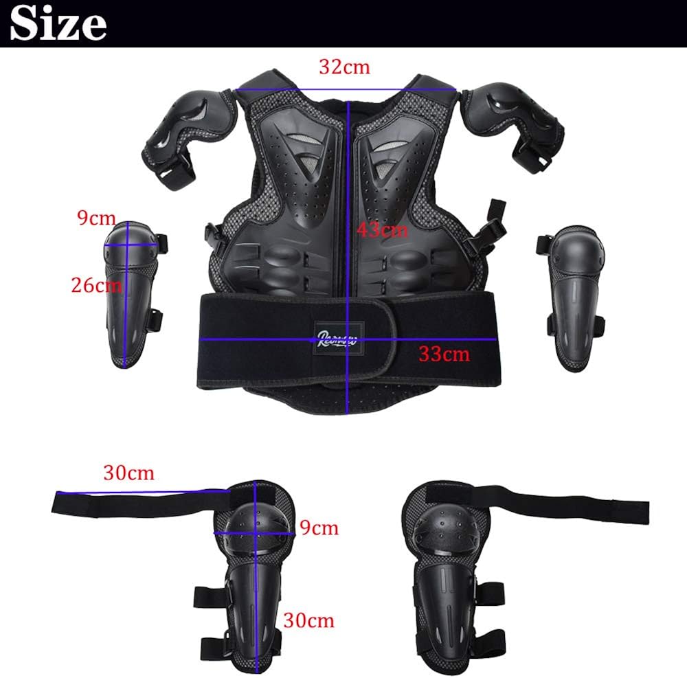 Reomoto Kids Dirt Bike Full Body Protector Youth,Motorcycle Riding Jacket Knee Elbow Protectors Chest Back Spine Guard for Snowboarding Off-Road Cycling Skiing Motorbike Motocross: Clothing
