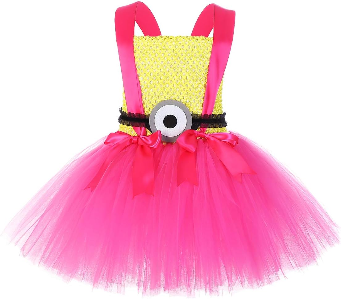 Halloween Dave Minion Role Play Costume for Girls Despicable Me Tutu Dress