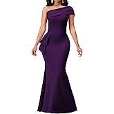 Formal Dresses for Women Cocktail Sexy Off Shoulder Floor Length Long Evening Party Dress with Zipper
