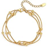 TONLUYAX Gold Stack Bracelets for Women Trendy Ball Bracelets Charm Gold Jewelry Fashion Accessories