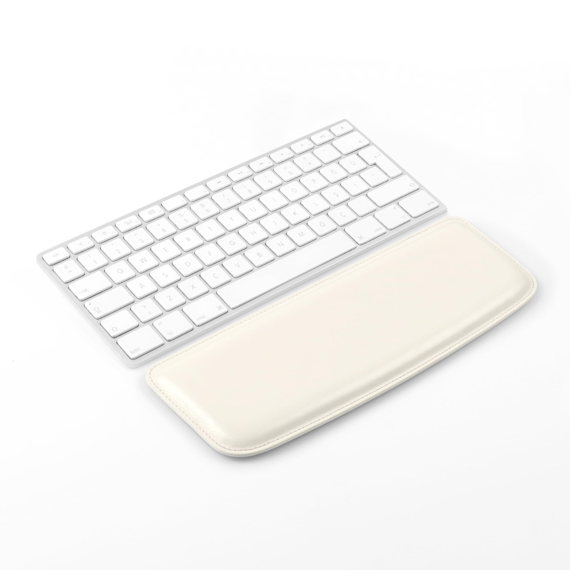 Londo PU Leather Keyboard Pad - Premium Ergonomic Support for Comfortable Typing at Work and Home (White, Medium)