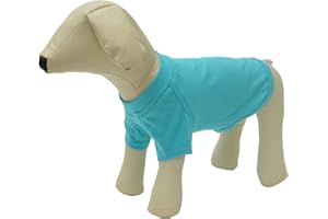 Lovelonglong 2019 Pet Clothing Dog Costumes Basic Blank T-Shirt Tee Shirts for Small Dogs Turquoise L
