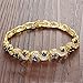 Girl Era Gold Plated Waves Blue/white Cubic Zirconia Bracelet Charm Tennis Bracelet for Womens(blue)