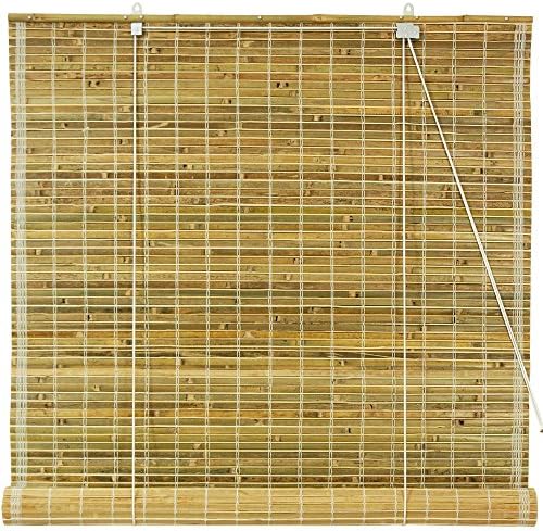 All Natural Woven Bamboo Roll up Blind, 48"W x 72"H
