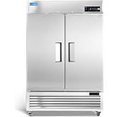 ICECASA 54" W Commercial Refrigerator Reach-in 49 Cu.ft 2 Solid Door | Stainless Steel ETL Listed Cooler Fan Cooling for Restaurant, Bar, Shop, Deli, Garage, Church