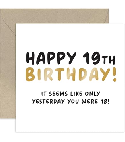 Funny 20th Birthday Card - 19+1 Years Old Humorous Greeting Card For Teens & Young Adults