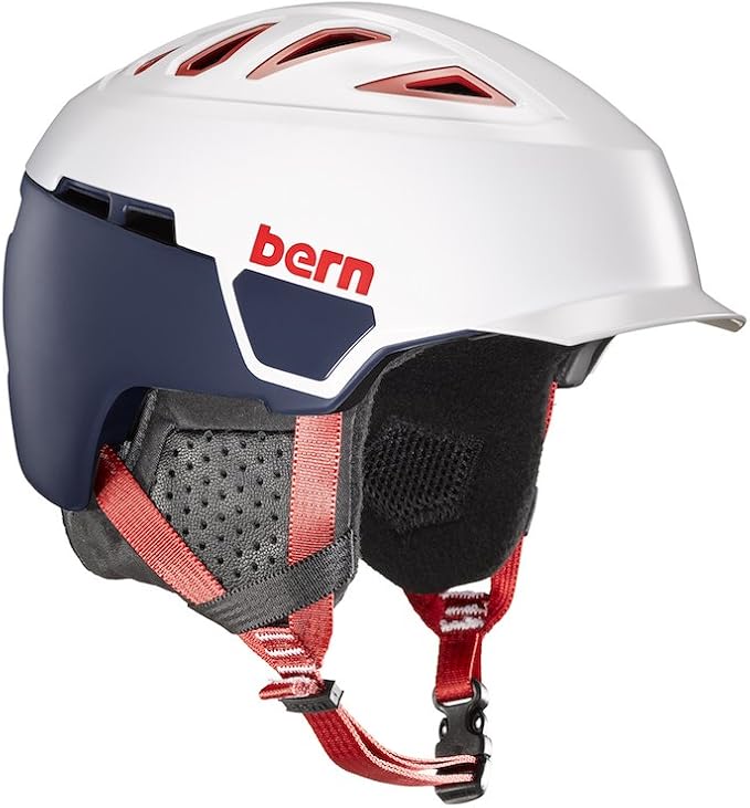 Bern Unisex's Heist Brim Winter Snow Helmet, Satin Patriot, Medium