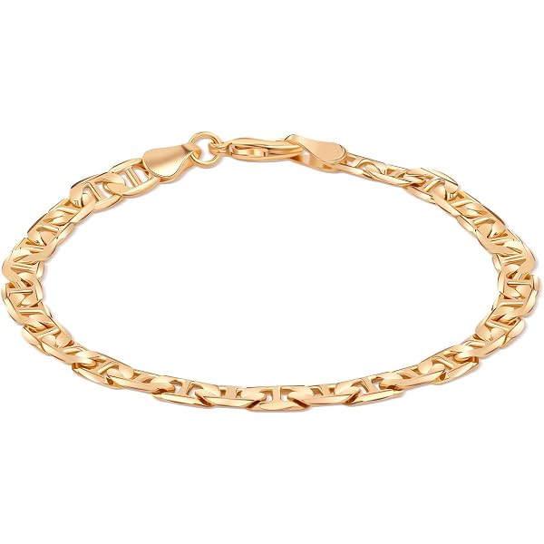 thumbnail image 2 of Barzel 18K Gold Plated Flat Mariner Anklet For Women – Made In Brazil, Lobster Claw Clasp 2 of 13
