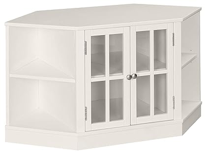 Amazon Com Musehomeinc Texas Corner Wood Tv Stand With Glass