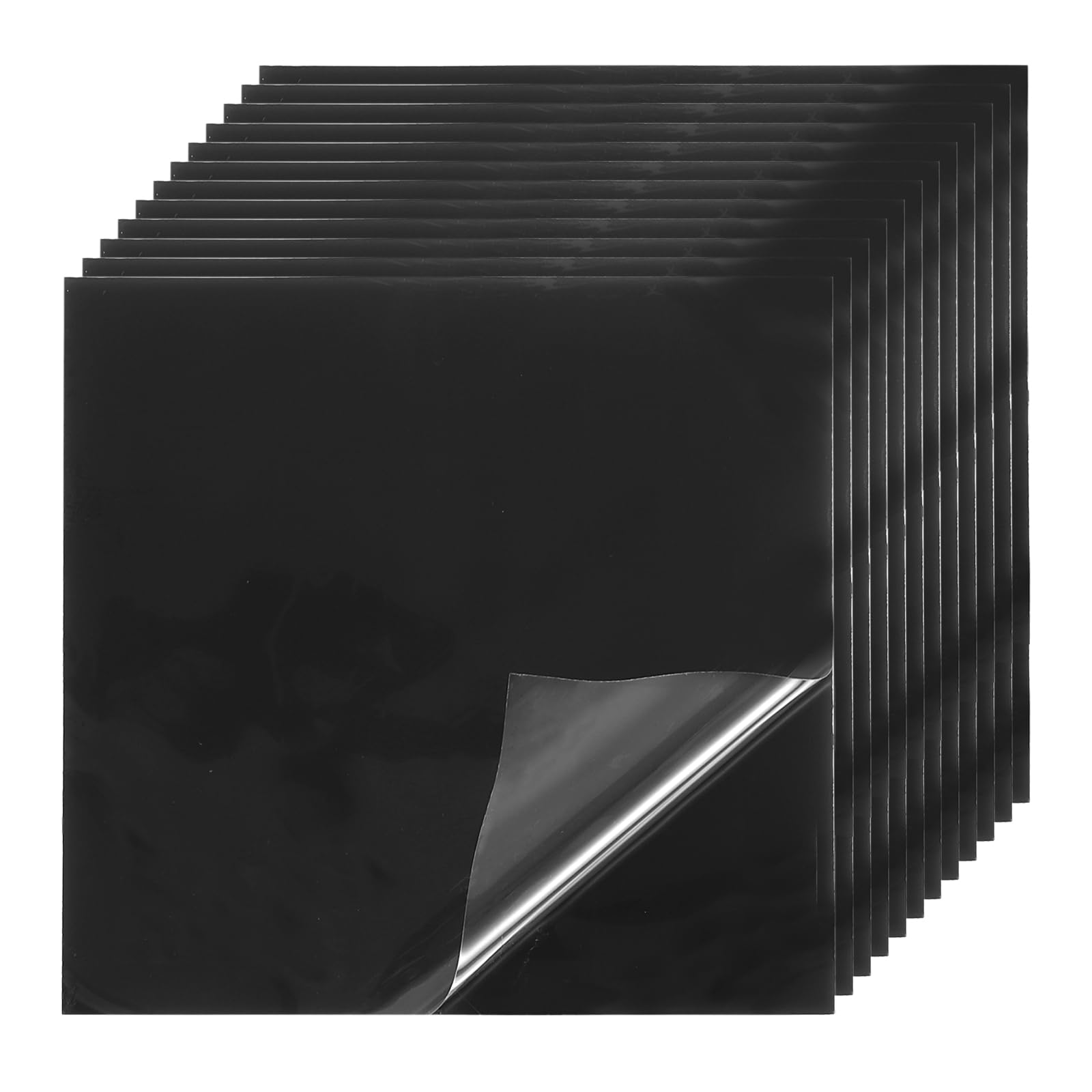 PATIKIL Waterproof Patch Seal Tape 4 in x 4 in, 12 Pack PVC Leak Proof Repair Tape Instant Sealing for HVAC Ducts, Roof Crack, Hoses Pipes, Awning, Black