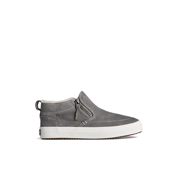SPERRY WOMEN’S CREST LUG SIDE ZIP SNEAKER, GREY, 6