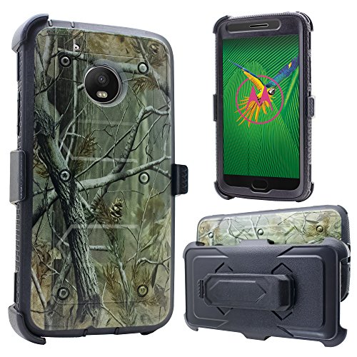 for 5" Motorola MOTO E4 motoe4 case Phone Case 360° Cover Screen Protector Clip Holster Kick Stand Armor Shock Bumper (Camo Autumn)