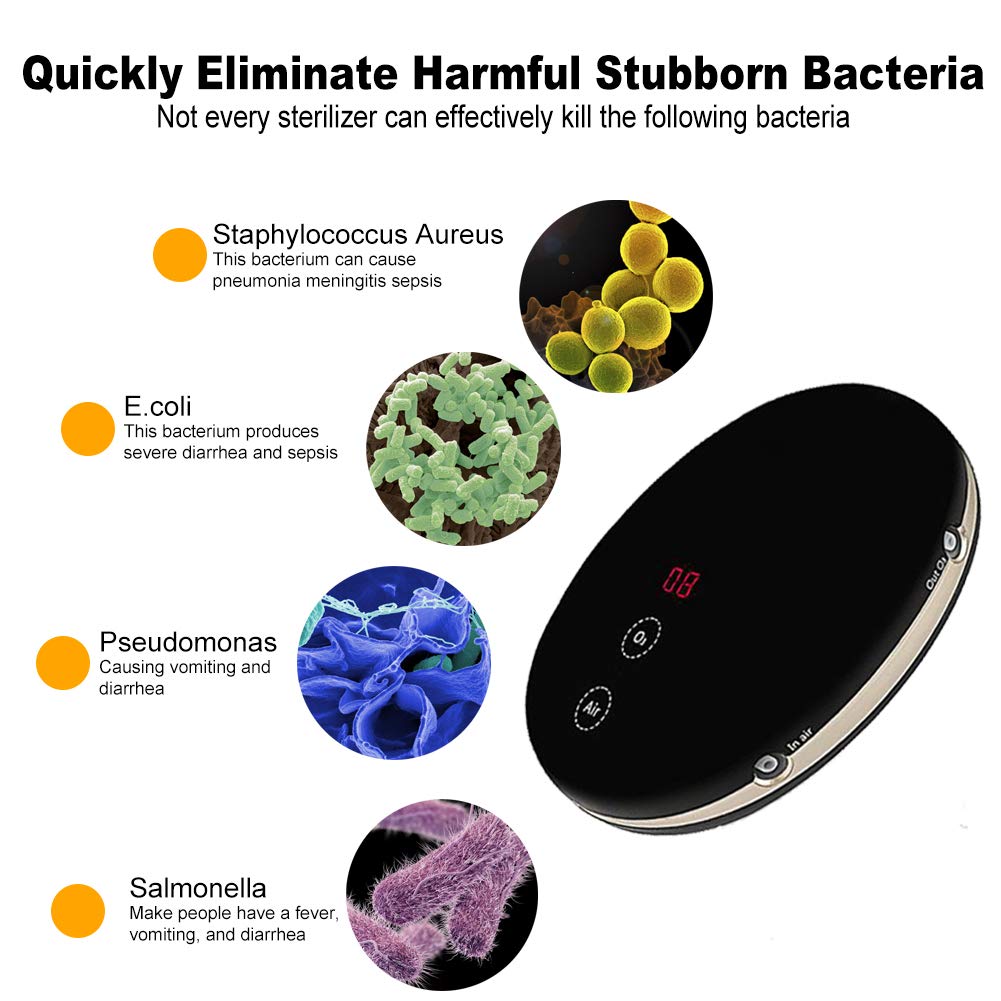 Vacuum Sterilizer, Vaccum Disinfection Machine, Pet Deodorant Disinfection, Portable Mini Preservation Odors Removal Ozone sterilization, Equipped With Vacuum Sealed Bag Recycled, Humanized Design and Convenience Operating (Black)