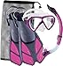 Cressi Adult Snorkeling Set (Mask, Snorkel, Adjustable Fins) Ideal for Travel - Lightweight Colorful Equipment | Bonete Set